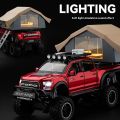 1:24 Ford Raptor F150 Camping RV Off Road Pickup Truck Alloy Metal Diecast Model Car Sound & Light Toys. 