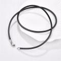45/50/55/60cm Black Rubber Leather Chain Stainless Steel Lobster Buckle DIY Necklace Pendant Jewelry Making Handmade Rope. 