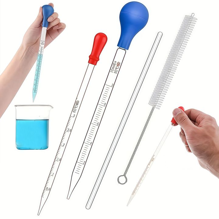 The Graduated Rods 1pc/2pc/3pcs/4pcs/5 PCS Thick Glass Graduated Dropper Pipettes with ...