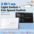 Zigbee WIFI Smart Wall Switch Ceiling Fan Speed Control Tuya Smart Life 4 Gangs Light Switches Power Monitor Touch Glass Alexa. 