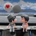 1 pair Car Decoration Cute Cartoon Couples Action Figure Figurines Balloon Ornament Auto Interior Dashboard Accessories Car Acce. 