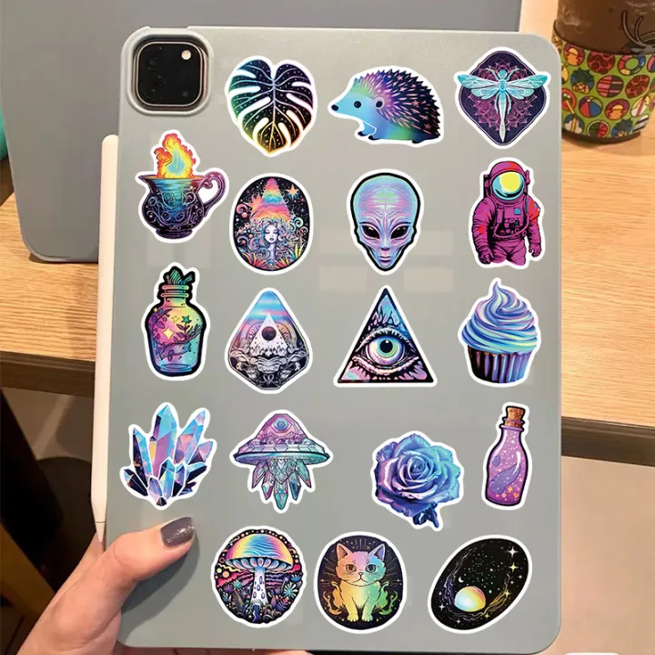 50PCS%20Laser%20Cartoon%20Psychedelic%20Graffiti%20Stickers%20for%20DIY%20Luggage%20Laptop%20Skateboard%20Motorcycle%20Bicycle%20Stickers%20-%20Image%205