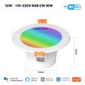 MOES WiFi Smart LED Downlight Zigbee Dimming Round Spot Light 9/12W RGB Color Changing Warm Cool light Alexa  Home Vocie lightify. 