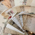60pcs/pack Retro Letter Handbook Creative Material Paper Flowers Collage Decorative Sticky Notes.