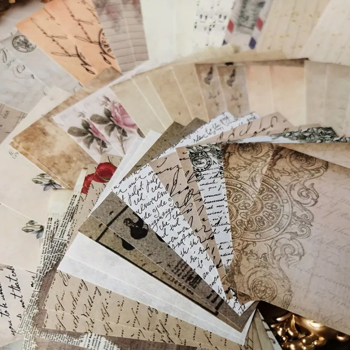 60pcs/pack%20Retro%20Letter%20Handbook%20Creative%20Material%20Paper%20Flowers%20Collage%20Decorative%20Sticky%20Notes%20-%20Image%203