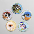 1 Piece 4.2cm Iron on Embroidery Stickers Cartoon Bird Patch for Clothes Bag DIY Decoration Back Adhesive.