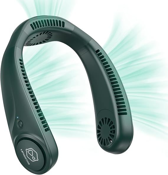 Portable Neck Fan, Hands Free Bladeless Fan, Operated Wearable Personal Fan, Leafless, Rechargeable, Headphone Design, USB Powered Desk Fan,3 Speeds