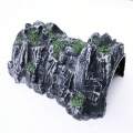 Lightweight Plastic Aquarium Rock Cave Decor Realistic Design with Greenery Ideal for Aquatic Pets Creates Natural Habitat Safe.