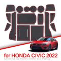 for Honda Civic 2022 11th Anti-Slip Gate Slot Mat  Door Groove Pad Cup Holder Coaster Car Interior Accessories. 