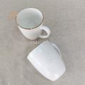 Beautiful white golden line bone Tea Mug Coffee Mug, Men's and Women's Tea Mugs for Office and Home with Handle, Camping Mug.11 oz. 