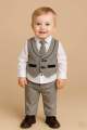 6 month to 7 years party dress set for baby boys with long tie , full shirt , full pant and fashionable vest/koti.