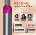 5in1 Electric Hair Dryer Comb & Styling Kit — Multifunctional Hot Wind Curler, Removable Brush Heads, 5 Interchangeable Barrels, Negative Ion Technology, Straightener Brush, Ceramic Plates, Fast Heat, Cool Tip, Lightweight, Portable With Travel Pouch. 