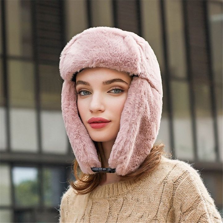 Men%20Women%20Thick%20Plush%20Bomber%20Hat%20Warm%20Winter%20Hat%20Trapper%20Hats%20Russian%20Ushanka%20Snow%20Caps%20Earflap%20Bonnet%20-%20Image%204