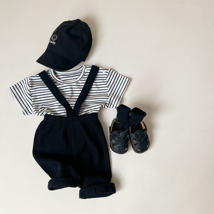 Summer%20Korean%20UNITIM%20Baby%20Boys%202PCS%20Clothes%20Set%20Cotton%20Short%20Sleeve%20T-shirts%20Strap%20Thin%20Shorts%20Suit%20Infant%20Boys%20Outfits%20-%20Image%204