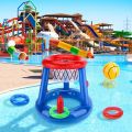 Swimming Pool Basketball Hoop Set Inflatable Floating Hoops with Ball Rings for Kids Teens Adults Perfect Competitive Water Play. 