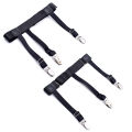 Men's Shirt Stays Adjustable Elastic Shirt Tuckers Garters Shirt Holders with Non-Slip Locking Clamps for Police Military-Black. 