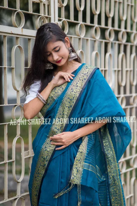 Eid Special Half Silk Flower Par Saree for Women - Comfortable and Suitable for All Seasons and Occassions
