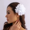flower Hair clip for women, big size flower clip hair clip,gorgeous flower for hair,Gift item for women, white,  and off white colour flower. 