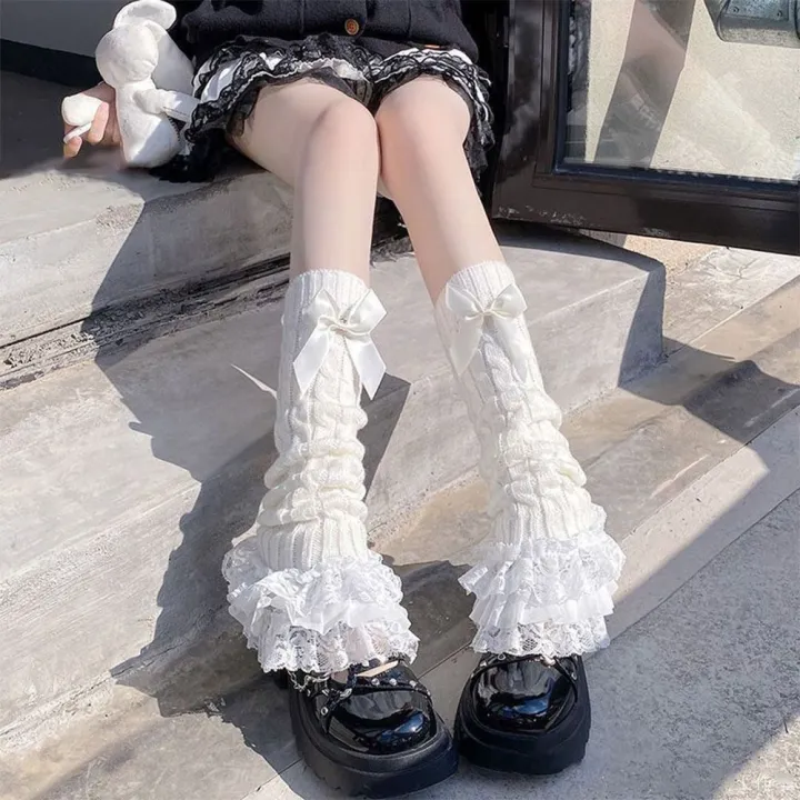 Ruffled%20Design%20Knitted%20Leg%20Warmer%20Lace%20Trim%20Bow%20Tiered%20Lace%20Lolita%20Socks%20Warm%20Knitted%20Fabric%20T-shaped%20Lace%20Socks%20Japanese%20Style%20-%20Image%203