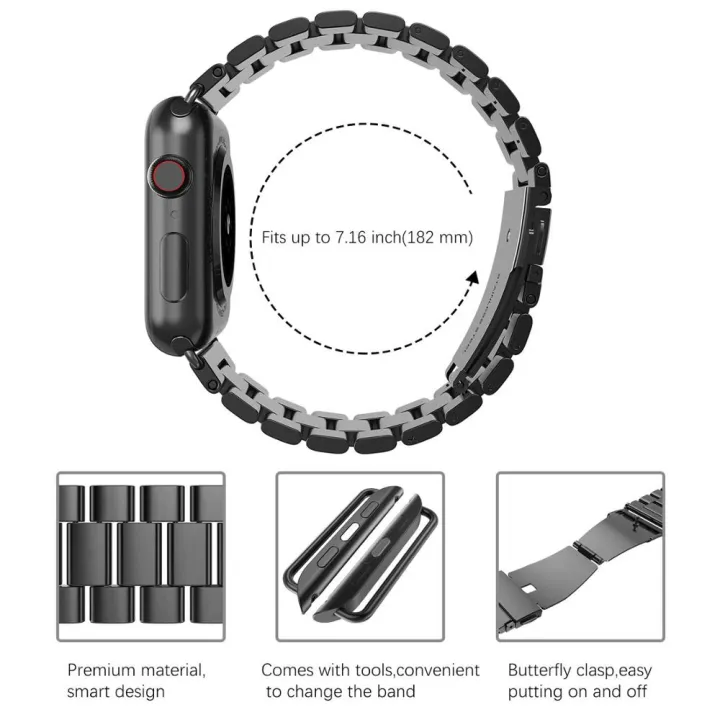 Stainless%20Steel%20Strap%20for%20Apple%20watch%20bands%2011%2010%2042/46mm%20Accessories%20Metal%20bracelet%20iWatch%20Series%209%208%20SE%207%2041/45/44/40/49%20mm%20-%20Image%204