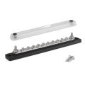 20 Way Terminal Distribution Block Current Rating 150A 36V DC Terminal Copper Bus Bar For Car RV Marine Solar Truck Black.