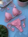 Adjustable Bandage Bikini Set 2023 Swimwear Swimsuit Woman Sexy Bathing Suits Solid Bikinis Triangle Female Summer Beachwear. 
