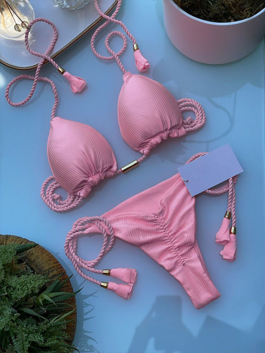 Adjustable%20Bandage%20Bikini%20Set%202023%20Swimwear%20Swimsuit%20Woman%20Sexy%20Bathing%20Suits%20Solid%20Bikinis%20Triangle%20Female%20Summer%20Beachwear%20-%20Image%202