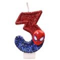 Superhero SpiderMan Fun Figure Candle Cute Cartoon Pattern 0-9 Party Birthday Candle Cake Decoration Children Party . 
