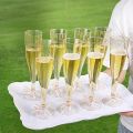 25pcs Disposable Plastic Champagne Flutes 5Oz Clear Glitter Champagne Cups Bar Wedding Party Wine Cups Crystal Wine Cocktail Cup. 