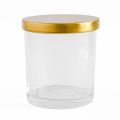 Transparent Jars 300ml ( 2pc ) - Candle Making Glass jars - Golden lid. 