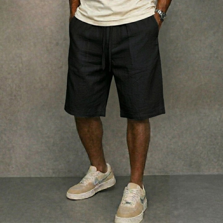 Summer%20Mens%20Solid%20Cotton%20Short%20Pants%20Lightweight%20Gym%20Man%20Casual%20Oversize%20Linen%20Pants%20Men%20Jogger%20Beach%20Hawaiian%20Loose%20Short%20Man%20-%20Image%202