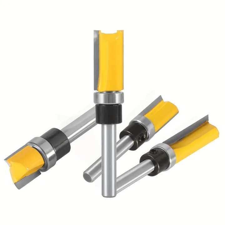 1/3/4PCS%201/4"%20Shank%20Flush%20Trim%20Router%20Bit%20Set%20-%20Double-Edge%20Bearing%20Cutter%20for%20Extended%20Length%20Woodworking%20-%20Image%206