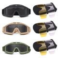 Tactical Goggles Mountaineering Shooting Sunglasses Windproof Sand Control Motocross CS Glasses 3 Lenses Replaceable Motorcycle.