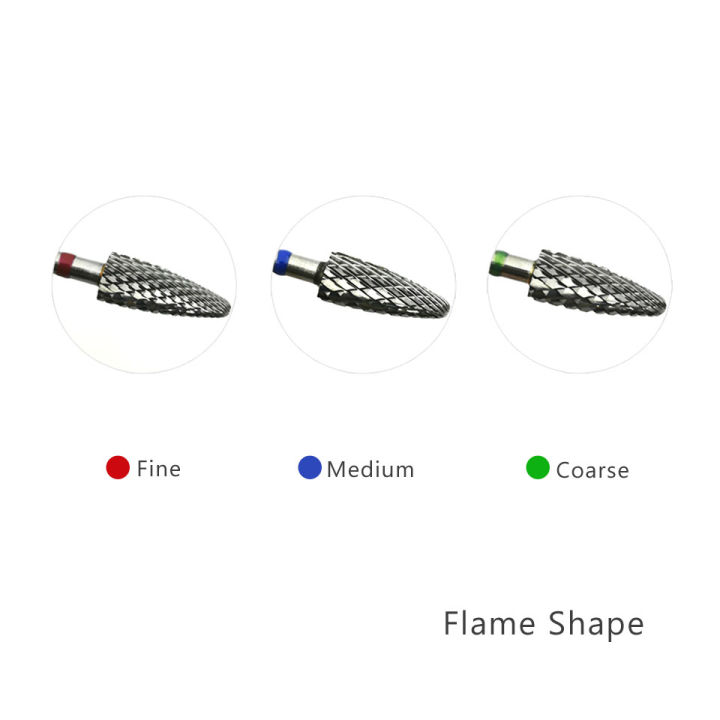 HYTOOS%205mm%20Flame%20Bit%203/32%20Carbide%20Nail%20Drill%20Bits%20Manicure%20Burr%20Remove%20Gel%20Electric%20Milling%20Cutter%20Accessories%20-%20Image%202