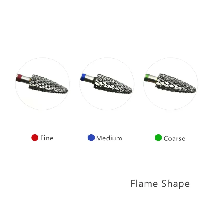 HYTOOS%205mm%20Flame%20Bit%203/32%20Carbide%20Nail%20Drill%20Bits%20Manicure%20Burr%20Remove%20Gel%20Electric%20Milling%20Cutter%20Accessories%20-%20Image%202