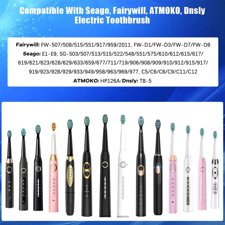 4/5/10/20Pcs%20Electric%20Toothbrush%20Replacement%20Heads%20Compatible%20With%20SEAGO%20SG910/507/958/515/949/575/551%20-%20Image%202