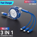 Accessories USB charger cable 3.1A fast charge android/ type C 3 in 1 charger cable one-for-three USB retractable data cable up to m + L + C Kotak penyimpanan Kabel USB has storage function, say goodbye to k05e winding. 