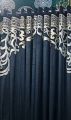 Velvet Curtain Laser Print 2 Pcs – Premium Malai Velvet Heavy Parda for Bedroom & Living Room | Elegant Eyelet Design Window Curtain. 