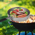Tomshoo 1100ml Titanium Fry Pan Ultralight Grill Frying Pan with Folding Handle for Outdoor Cooking Camping Hiking Backpacking.
