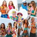 10/20/50pcs Hawaiian Flower Wreath Necklace Summer Tropical Birthday Party Decoration Luau Wedding Artificial Flower Garland Lei.