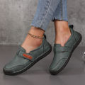 Handmade Leather Women Shoes Casual Comfortable Slip on Loafers Women Leather Shoes Moccasins Walking Shoes Summer Direct Sales.