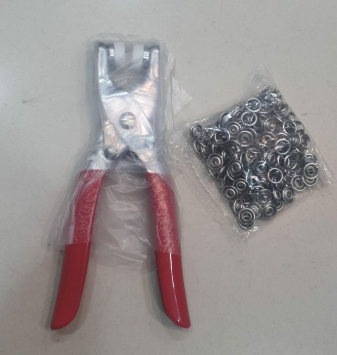 Tich Button Machine with 50 sets of 9.5mm Metal Snaps Buttons Metal Buttons For Kids clothes, Plier tool for shoes, bibs, Press Studs Kit, Sewing Tool in pakistan