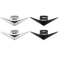 3D Metal Chrome Black V6 Sticker V8 Emblem Car Fender Badge Decal Trunk Logo Accessories. 