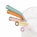 Pink Glass Straw Reusable Drinking Straw Borosilicate Glass Tube Straws for Drinks Cocktail with Cleaning Brush Bar Accessories. 