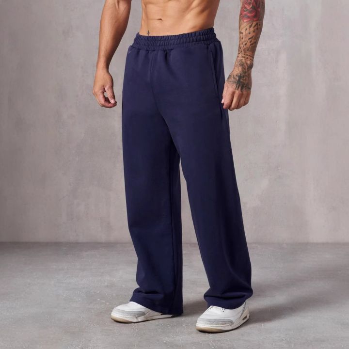Men's Retro Y2K Straight Leg Pants Loose Fit Joggers Hip Hop Style ...