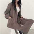 2026 Spring New Women's Clothing Suit Jacket Casual Pants Set Wide Leg Suit Pants Elegant Office Lady Business Suit Set Blazers.