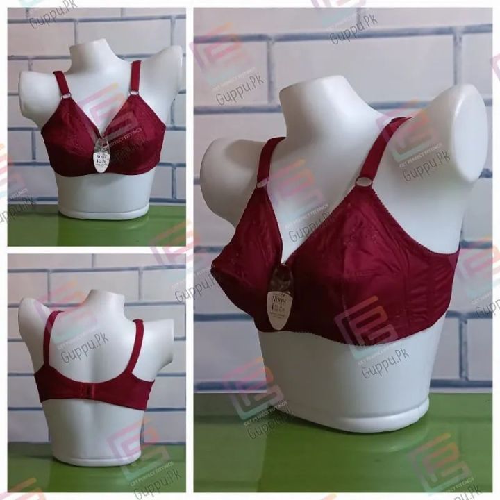 Ok Noor Comfort Cotton Bra 32B,C,D,DD to 44B,C,D,DD Colours Skin,Black,Pink,Mehroon for Women Non Padded Non Wired With Chicken. (LINGERIE). Copy of Ifg