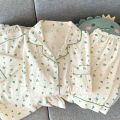 Women Pajamas Sets Short Sleeve Nightwear Top and Pants Sleepwear 3 Piece Pjs Loungewear Fashion Print Pyjamas Set Nightwear.