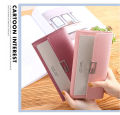 New Korean Style Women's Wallet Women's Clutch Long Wallet Buckle Multi-Card Slot Coin Purse.