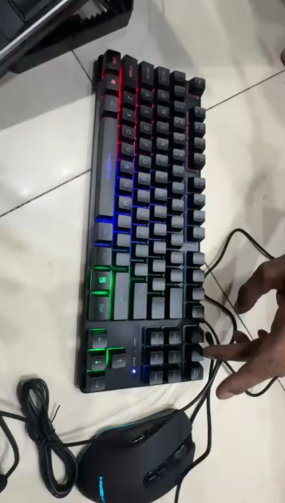 Gaming Keyboard membrane keys rgb modes huiske combo Wired RGB Gaming Keyboard membrane keys rgb modes keyboard & mpouse